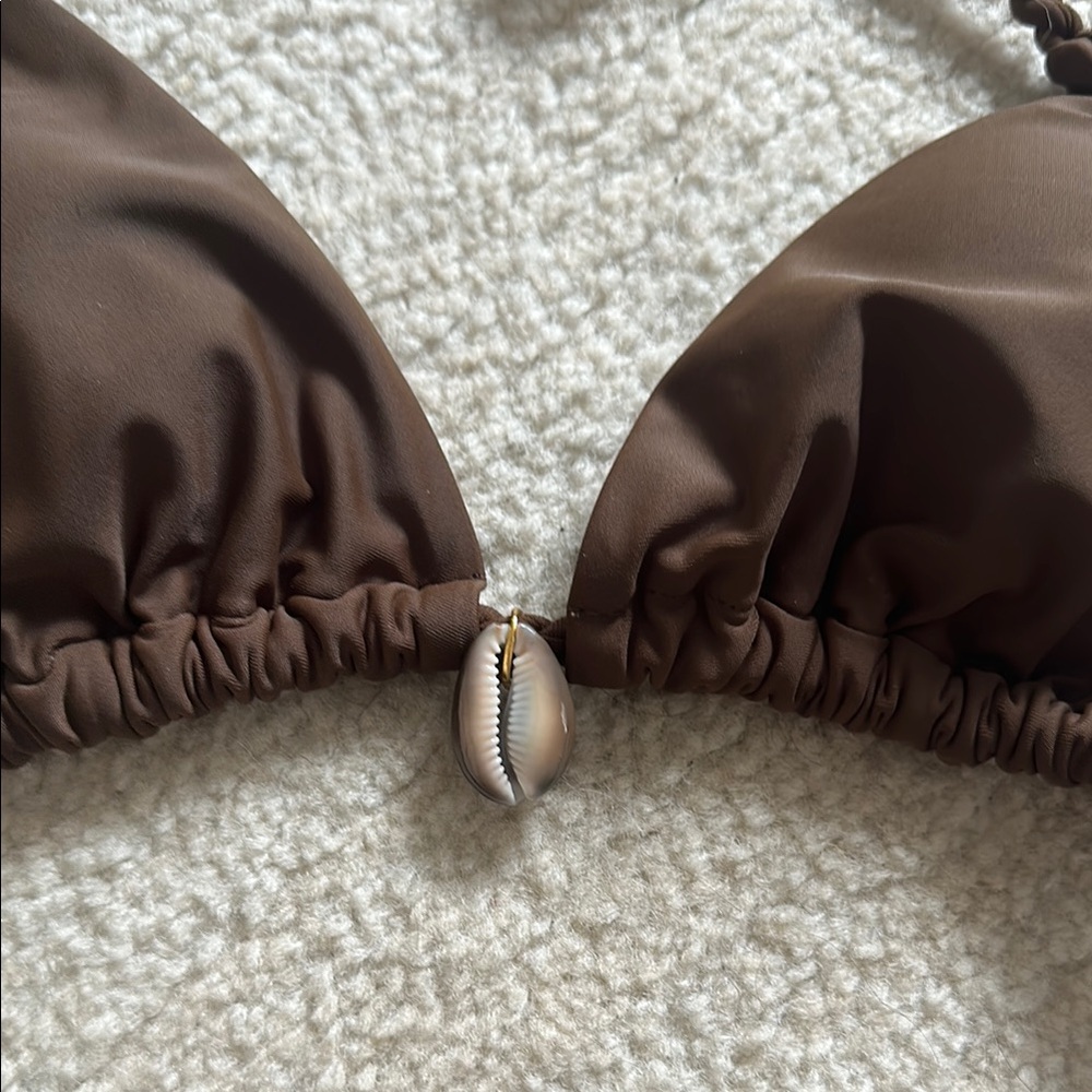 Brown Seashell Triangle Bikini Set - Picture 2 of 5
